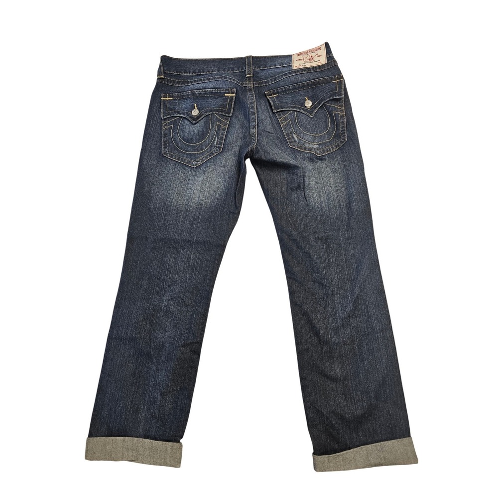 True Religion Section Slim Mens Jeans 38 Dark Wash Indigo Denim Cotton 31 Inseam